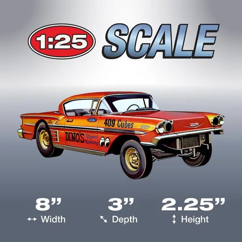 Miniatura 4 de AMT 1958 Chevy Impala Hardtop Ala Impala 1:25 Kit de modelo a escala 1:25