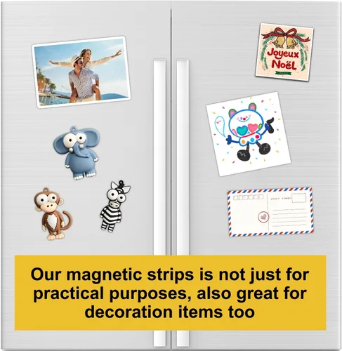 Miniatura 6 de STTMGN Cinta magnética con respaldo adhesivo fuerte 3M, 28 unidades de 1 x 3 pulgadas, imanes autoadhesivos flexibles, cinta magnética plana de goma