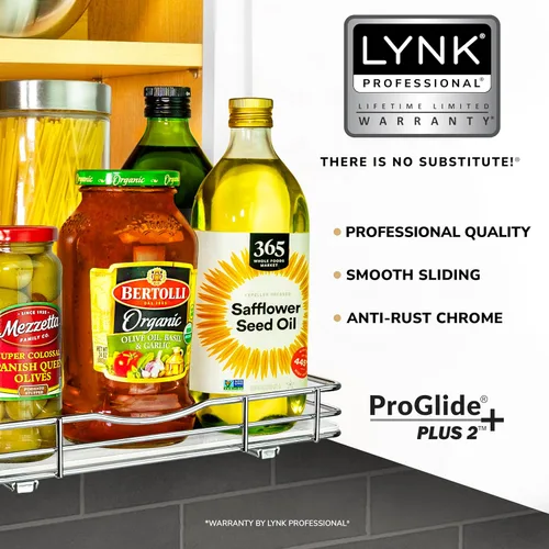Miniatura 2 de LYNK PROFESSIONAL® Organizador de especias extraíble para armarios de cocina interiores - 12-3/8 pulgadas de ancho - Cajón deslizante - Estante