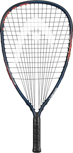 HEAD MX Fire 190 - Raqueta de raquetbol para principiantes, raqueta de equilibrio de luz preencordada, azul marino/naranja