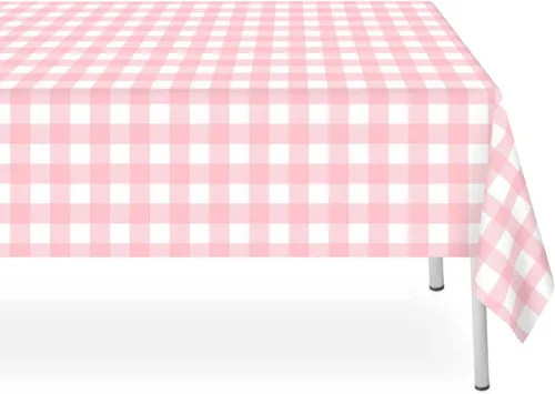 Miniatura 199 de Paquete de 6 manteles de plástico desechables azules y blancos a cuadros, manteles de plástico azules para fiestas, 54 x 108 pulgadas impermeables