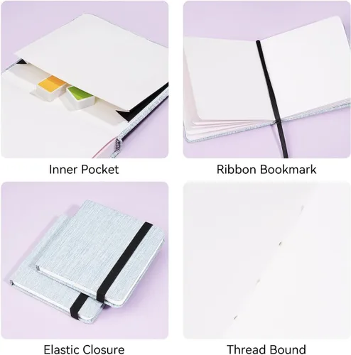 Miniatura 4 de Cuaderno de acuarela cuadrado Lightwish, 100% algodón, 300 g/m²/140 lb, sin ácidos, libro de bocetos de papel de acuarela prensado en caliente de 24