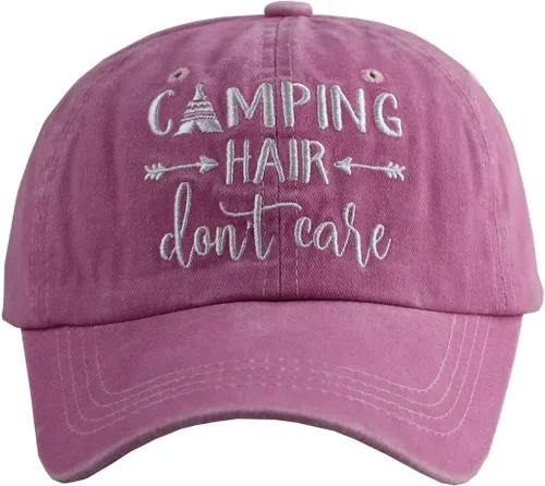 Miniatura 2 de MANMESH HATT Camping Hair Don't Care Ponytail Hat Vintage Washed Distressed Baseball Dad Cap for Women