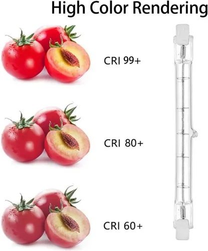 Miniatura 3 de Bombillas halógenas R7S 500 W 4.646 in 4.65 pulgadas tipo J T3 filamento de doble extremo luces de inundación tubo de cuarzo lámparas halógenas R7S