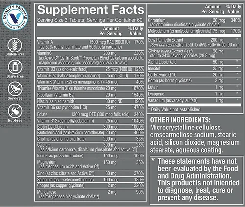 Miniatura 2 de The Vitamin Shoppe Ultimate Man 50+ Multivitamínico, Daily Men's 50 Plus Multivitamínico con vitaminas, minerales y antioxidantes para energía