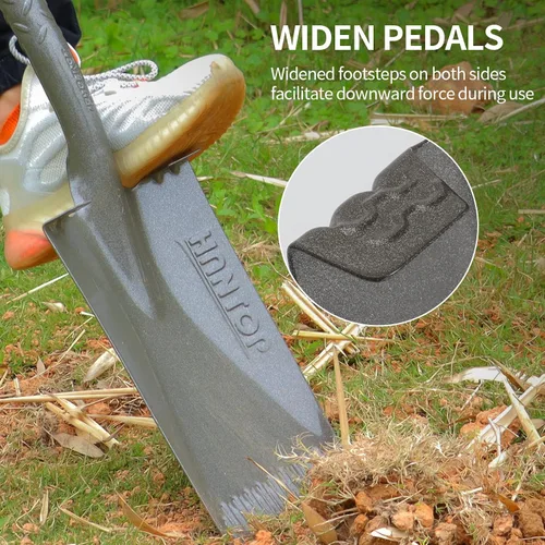 Miniatura 6 de Pala plana de jardín con mango de madera para excavación, jardinería, plantación y bordes, 43 pulgadas Cabezal de pala de acero resistente,Mango