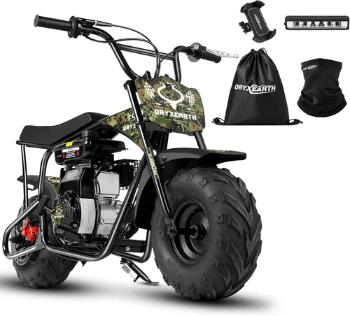 Miniatura 16 de Oryxearth Mini bicicleta de tierra todoterreno de 105cc de 4 tiempos, 28mph, a gasolina con transmisión automática y arranque de tirón para adultos
