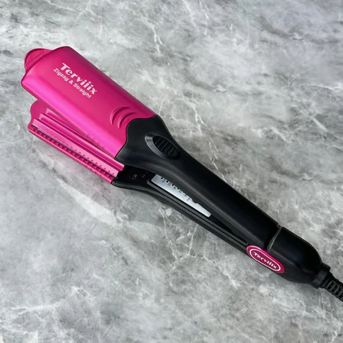 Miniatura 9 de Terviiix Plancha de pelo con crimpadora de 4 placas intercambiables, plancha prensadora para cabello con queratina y aceite de argán para mujeres