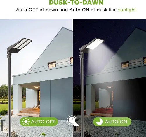 Miniatura 6 de Luz LED de estacionamiento de 300 W con fotocélula del atardecer al amanecer, ajustable, montaje deslizante, caja de zapatos, luz LED para cancha