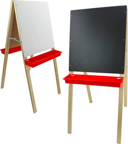 Flipside Products Pizarra negra para niños y caballete blanco de borrado en seco, plegable para niños, dibujo en aula, pizarra blanca