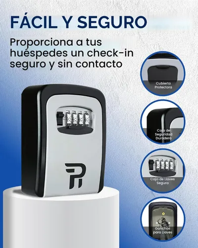Miniatura 3 de Rudy Run - Caja para llaves con clave para exteriores, con montaje en pared para ocultar las llaves de la casa, caja de seguridad impermeable