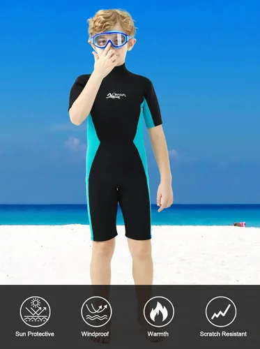 Miniatura 3 de Traje de neopreno para niños y niñas, 0.079 in de neopreno en agua fría, natación y surf