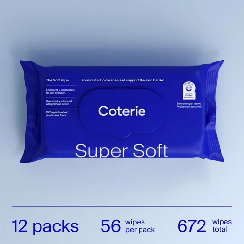 Miniatura 4 de Coterie Toallitas Suaves para Bebé para Piel Sensible, Humectantes Hidratantes y Emolientes, Fabricadas con Algodón, Fibras a Base de Plantas y Sin