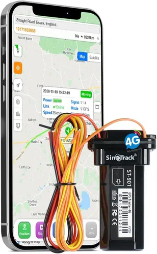 SinoTrack Dispositivo rastreador GPS para vehículos, dispositivo de vehículo, sistema de seguimiento sin tarifa mensual, GPS para automóvil en
