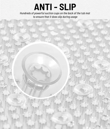 Miniatura 2 de Tapete antideslizante para bañera con ventosas, tapete de baño antideslizante para ducha, lavable a máquina, para bañera, niños, tapete para ducha