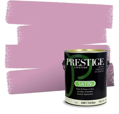 Miniatura 63 de Prestige Paints Pintura exterior e imprimación en uno, 1 galón, plano, coincidencia comparable de Valspar* Amber Rose*