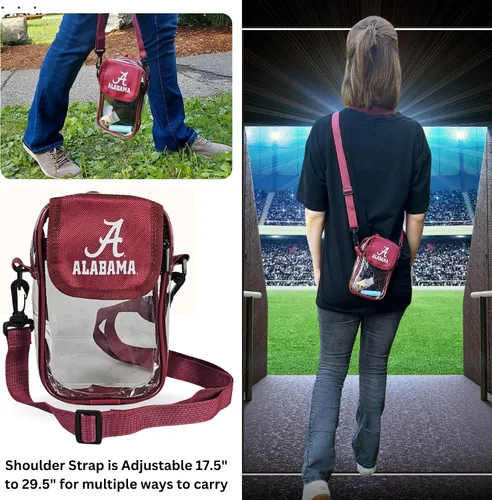 Miniatura 5 de Mini bolsa para estadio – Bolsa cruzada transparente compacta de 7.5 pulgadas – Juegos, graduaciones, conciertos – Aprobado por la NCAA de seguridad