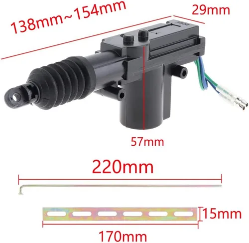 Miniatura 2 de ESUPPORT Motor resistente universal del alambre 12V del alambre 12V del actuador de la cerradura de puerta del poder más elevado del coche