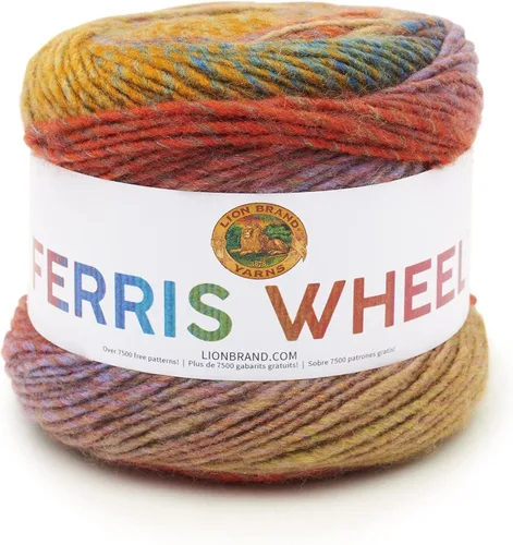 Lion Brand Yarn, Hilo multicolor en forma de rueda Ferris para tejer, hacer ganchillo y manualidades, Buttercup, paquete de 1