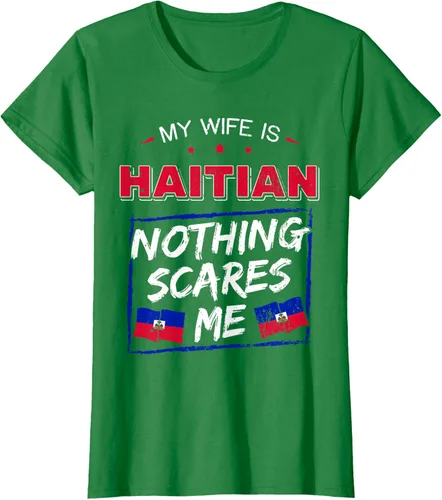 Miniatura 30 de My Wife Is Haitian Republic of Haiti Heritage Roots - Camiseta con bandera, Negro, S