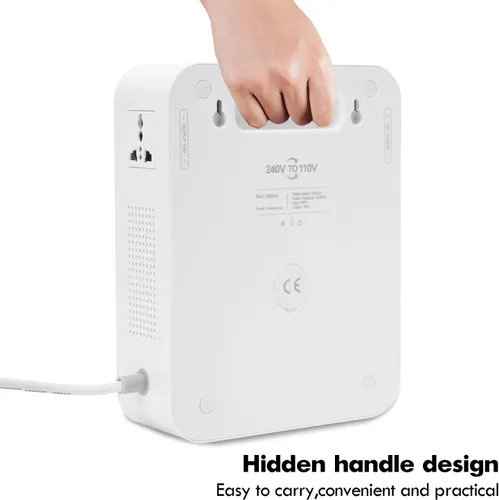 Miniatura 8 de MYOYAY Convertidor de voltaje elevador de 2000 W de 110 V a 220 V, transformador de potencia resistente con protección de disyuntores, convertidor