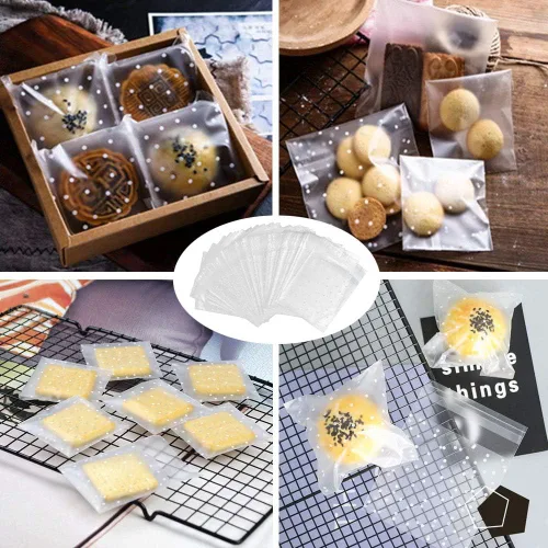 Miniatura 7 de Searik Bolsas autoadhesivas para galletas con sello de 4 x 6 pulgadas, bolsas de plástico de celofán individuales de 4 mils, para bodas, fiestas