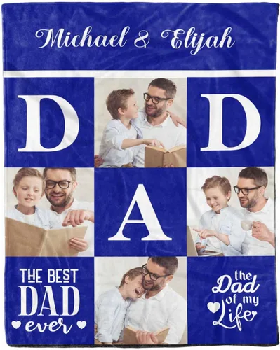 Miniatura 28 de D-Story Mantas para papá, manta de regalo personalizada de hija, manta para el Día del Padre, regalos para papá de parte de la hija, manta con fotos