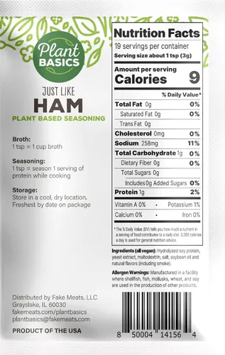 Miniatura 2 de Plant Basics - Condimento a base de plantas, al igual que el jamón, 2 onzas, vegano, sin gluten, kosher, sin OMG