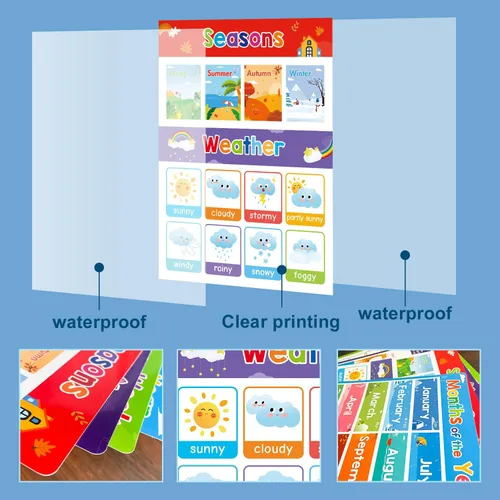 Miniatura 3 de Lachilly Primer Fun - Póster de aprendizaje - Perfecto para la educación de niños pequeños, actividades de aprendizaje de preescolar y jardín