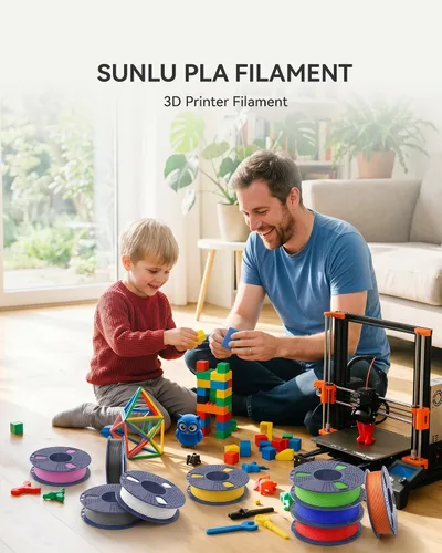 Miniatura 2 de SUNLU - Paquete de filamentos PLA de 0.06 pulgadas, para impresora 3D, multicolor, rollo ordenado, empaquetado de manera individual al vacío, 8