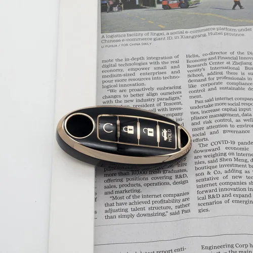 Miniatura 2 de Funda protectora para llavero inteligente de TPU con borde dorado, compatible con Infiniti EX FX X G JX M Q Series para NISSAN ALTIMA COUPE ARMADA