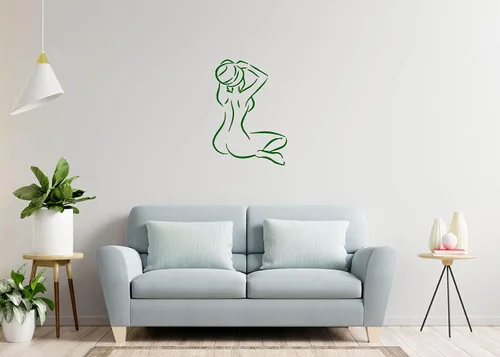 Miniatura 8 de Naked girl wall decor bathroom mural bedroom wall decal romantic wall sticker m297 (22 in x 15 in, lime green)