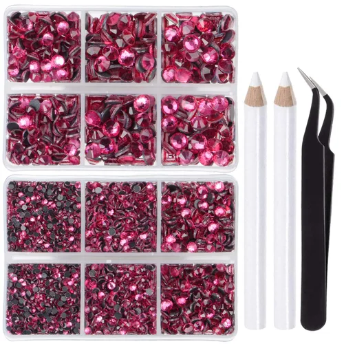 Miniatura 75 de LPBeads 10000 unidades de diamantes termoadhesivos SS6 amatista con parte trasera plana, gemas de diamantes de imitación de cristal redondas