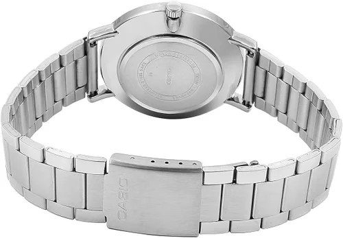 Miniatura 4 de Casio MTP-VT01D-1B Reloj analógico de 3 manos para hombre de acero inoxidable minimalista esfera negra