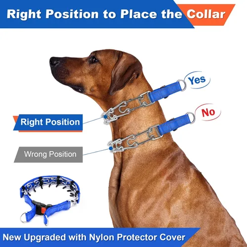 Miniatura 7 de Collar de Punta para Perro Supet, Collar de Estrangulamiento para Perro Collar de Pellizco Ajustable para Perros Pequeños, Medianos y Grandes