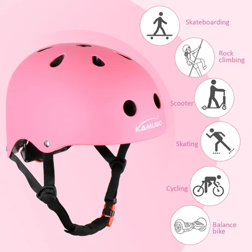 Miniatura 6 de KAMUGO - Casco ajustable para niños, adecuado para niños pequeños de 2 a 14 años, para niños y niñas, seguridad multideportiva para ciclismo, Rosa