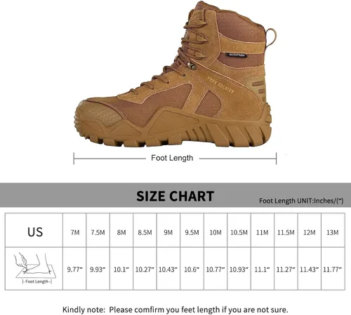Miniatura 5 de FREE SOLDIER Men's Waterproof Hiking Boots Military Tactical Boots for Men Outdoor Lightweight Work Boots
