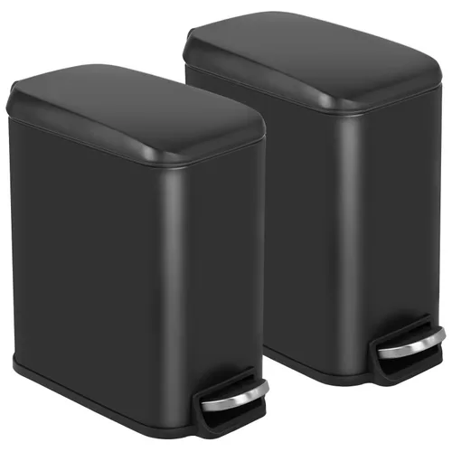 Miniatura 9 de Cubo de basura de baño de 1.3 galones con tapa, cubo de basura con pedal pequeño para espacios pequeños, cubo extraíble, para baño, dormitorio