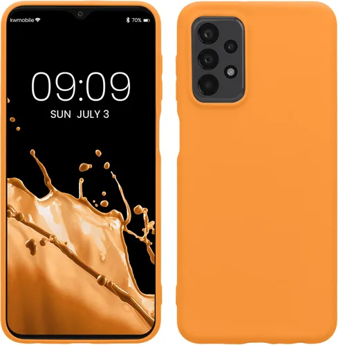 Miniatura 17 de kwmobile Funda compatible con Samsung Galaxy A23 4G / 5G - Funda de silicona TPU metálica suave y delgada - Rojo oscuro metálico