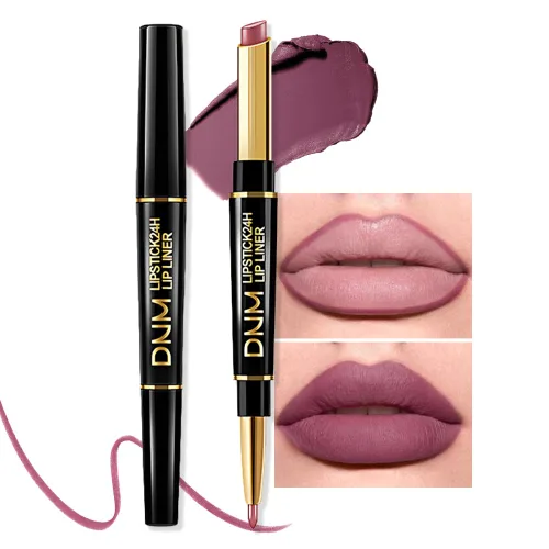 Miniatura 4 de evpct DNM Juego de 3 delineadores de labios y lápices de labios, ciruela morada, malva, rojo vino, para mujer, mate, larga duración de 24 horas
