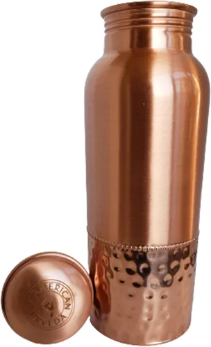 Miniatura 7 de A American Ayurveda - Botella de agua de cobre 100% puro, 20 onzas, sin articulaciones, a prueba de fugas, vaso, frasco, yoga, beneficios
