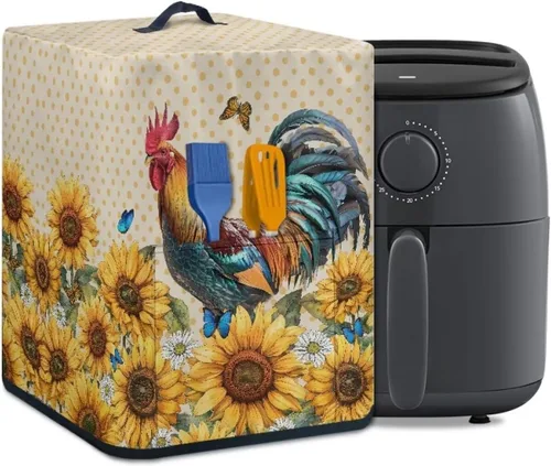Miniatura 31 de Air Fryer Oven Dust Cover with Handle and Pocket, Easy Cleaning Electric Appliance Cover, Brown Flower Flor marrón (Brown Flower)