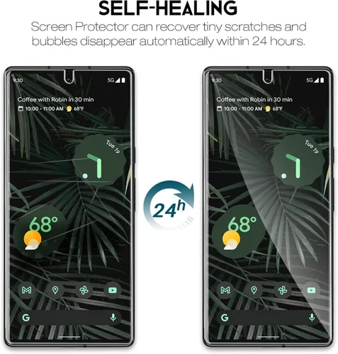 Miniatura 4 de LK Protector de pantalla de TPU flexible diseñado para Google Pixel 6 Pro (no de vidrio) + 2 protectores de lente de cámara de vidrio templado