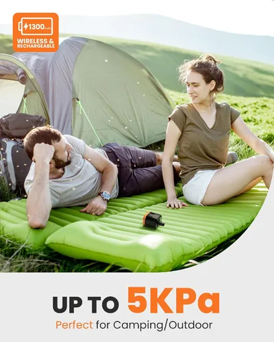Miniatura 3 de OutdoorMaster Bonito - Bomba de aire eléctrica portátil de 5 kPa para inflables, mini bomba de aire recargable de 14.43 Wh, inflado y desinflado