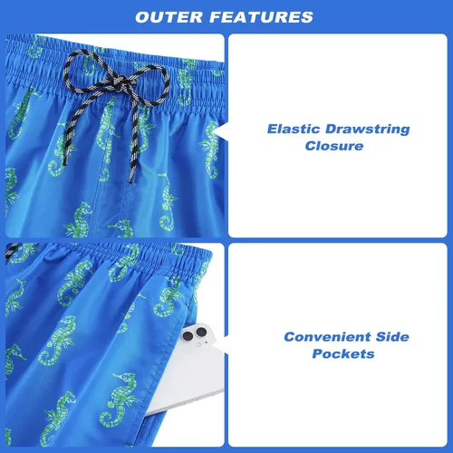 Miniatura 3 de Cozople Traje de baño para hombre con forro de compresión de 5.5 pulgadas, secado rápido, traje de baño tipo bóxer con forro