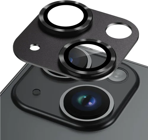 Korecase Protector de lente de cámara para iPhone 14/iPhone 14 Plus, película de vidrio templado de metal para cámara, compatible con funda de lente