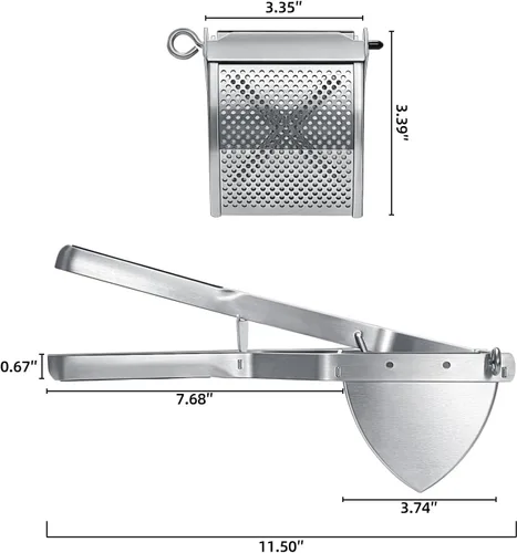 Miniatura 7 de Sopito - Triturador de papas de acero inoxidable para uso comercial y doméstico, color negro