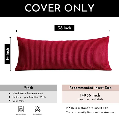 Miniatura 274 de Artscope Fundas de Almohada de Pana a Rayas Acogedoras Súper Suaves Decorativas Cuadradas Fundas de Cojín para Sofá Sillón Dormitorio Decoración