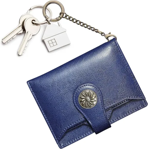 Miniatura 7 de Travelambo Rfid Wallet - Cartera de cuero para mujer, Azul profundo, Moda