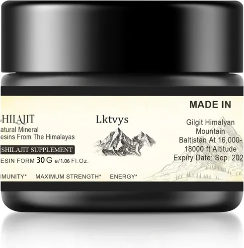 Shilajit Orgánico, 1.06 oz de resina Shilajit, fuente del Himalaya, rica en ácido fúlvico, 100% puro y natural para apoyo inmunológico y aumento de